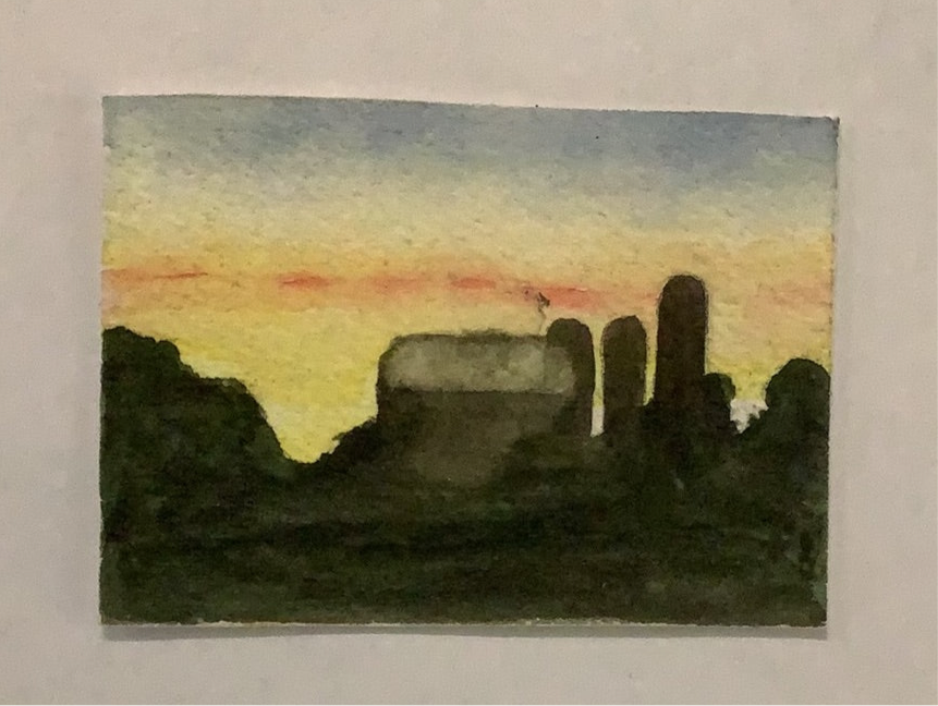 Mini Plein Air Watercolor on Easel