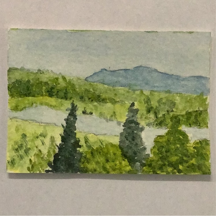 Mini Plein Air Watercolor on Easel