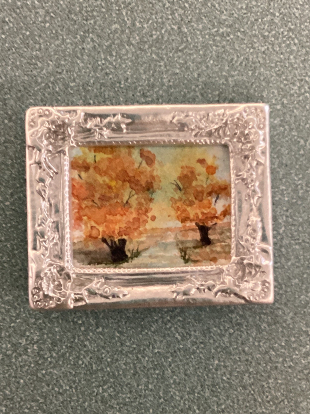 Autumn Stream in Silver Frame by Dominique Lavoie
