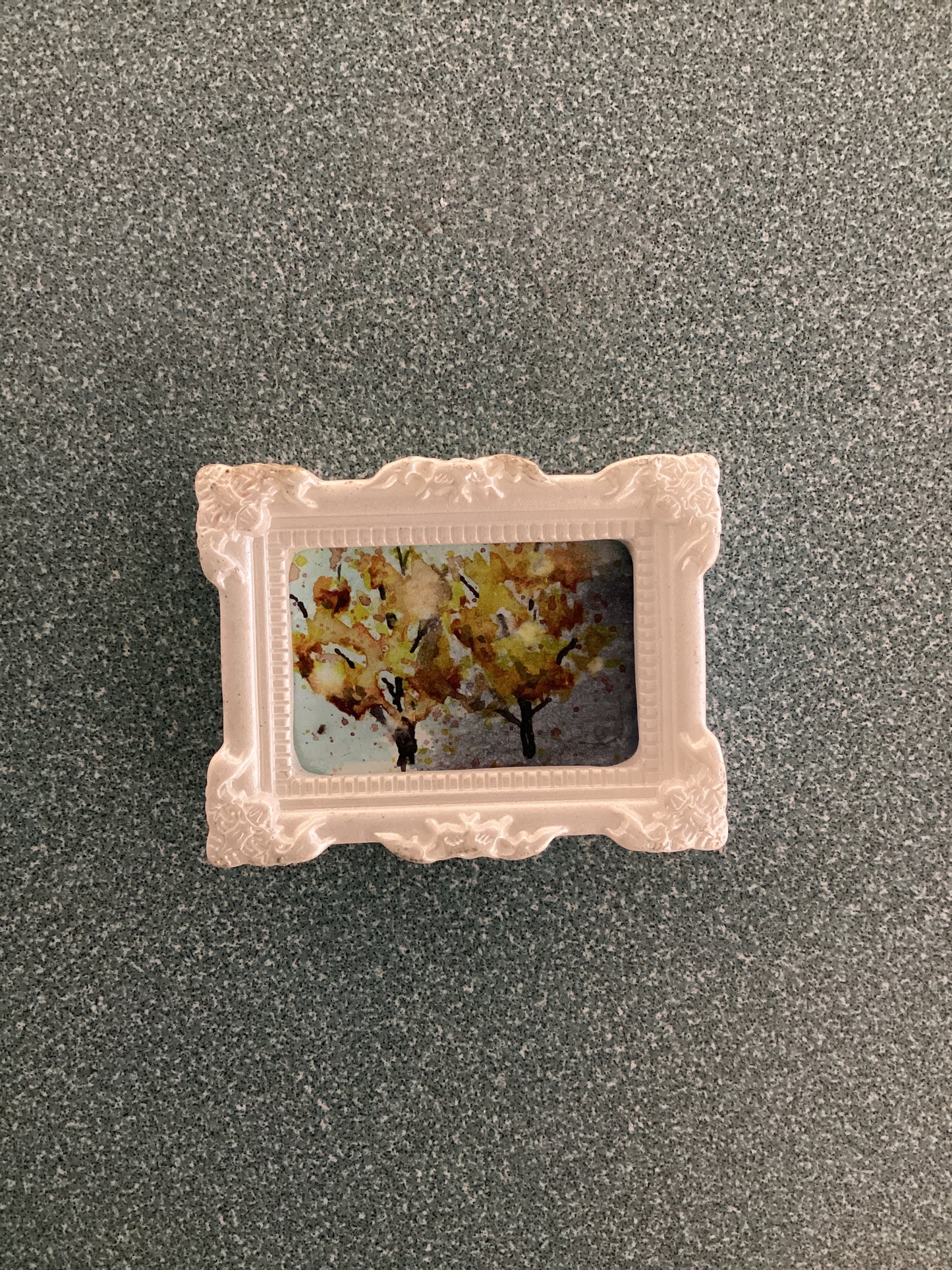 Fall Boke Trees in Small White Frame by Dominique LaVoie