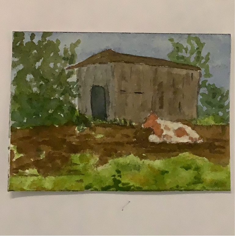 Mini Plein Air Watercolor on Easel