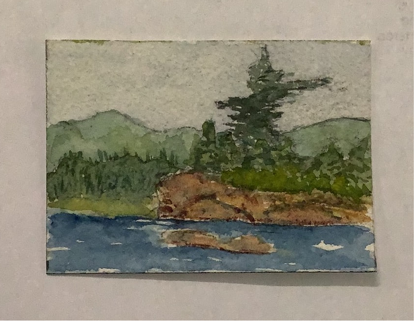 Mini Plein Air Watercolor on Easel