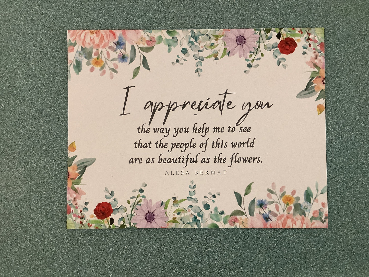 I Appreciate You (Poetry Postcard)