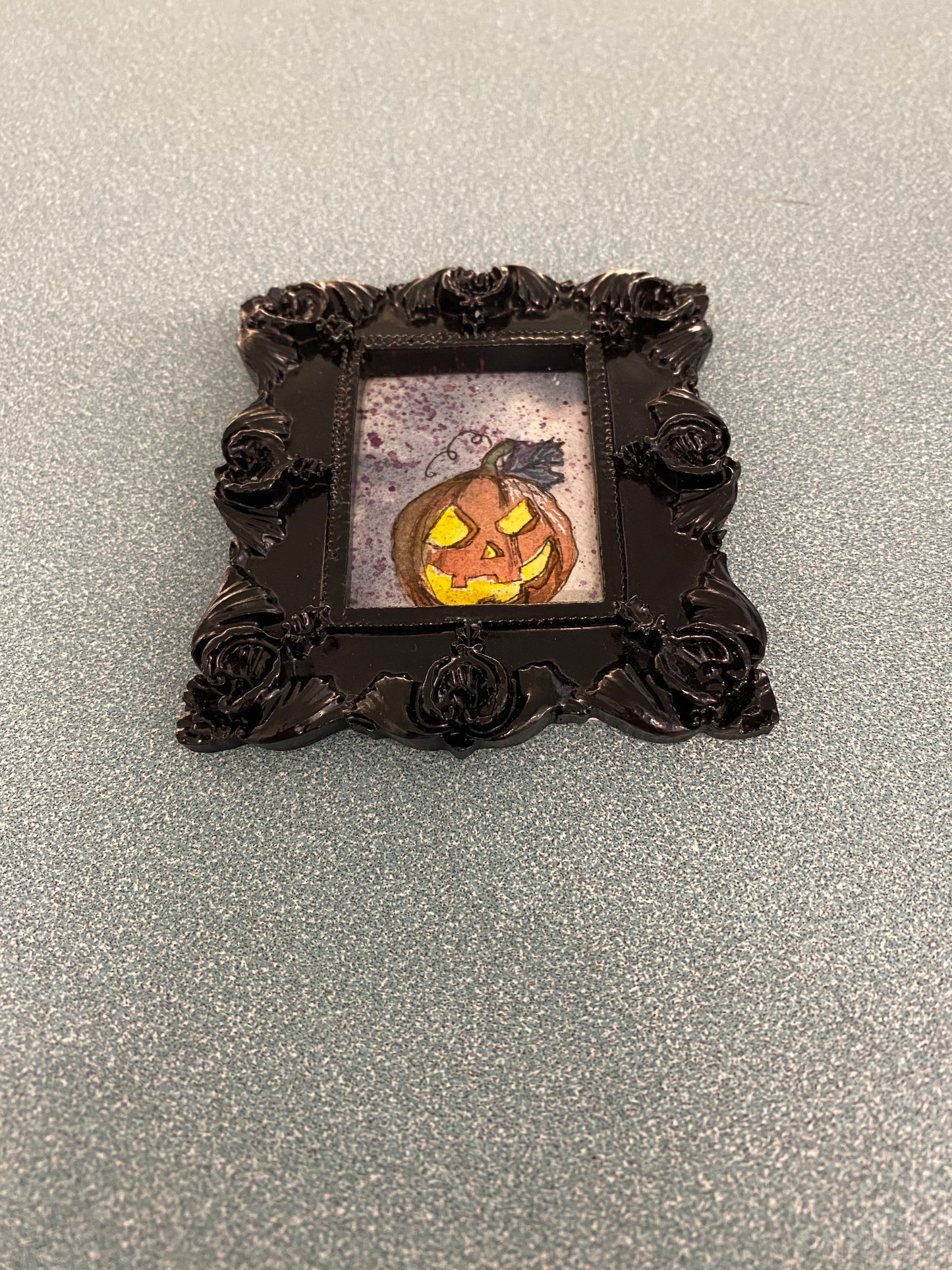 Pumpkin in Large Black Frame by Dominique LaVoie