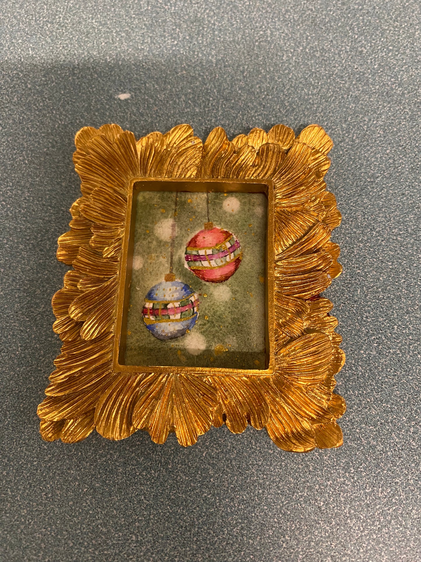 Ornaments in Large Gold Frame by Dominique LaVoie