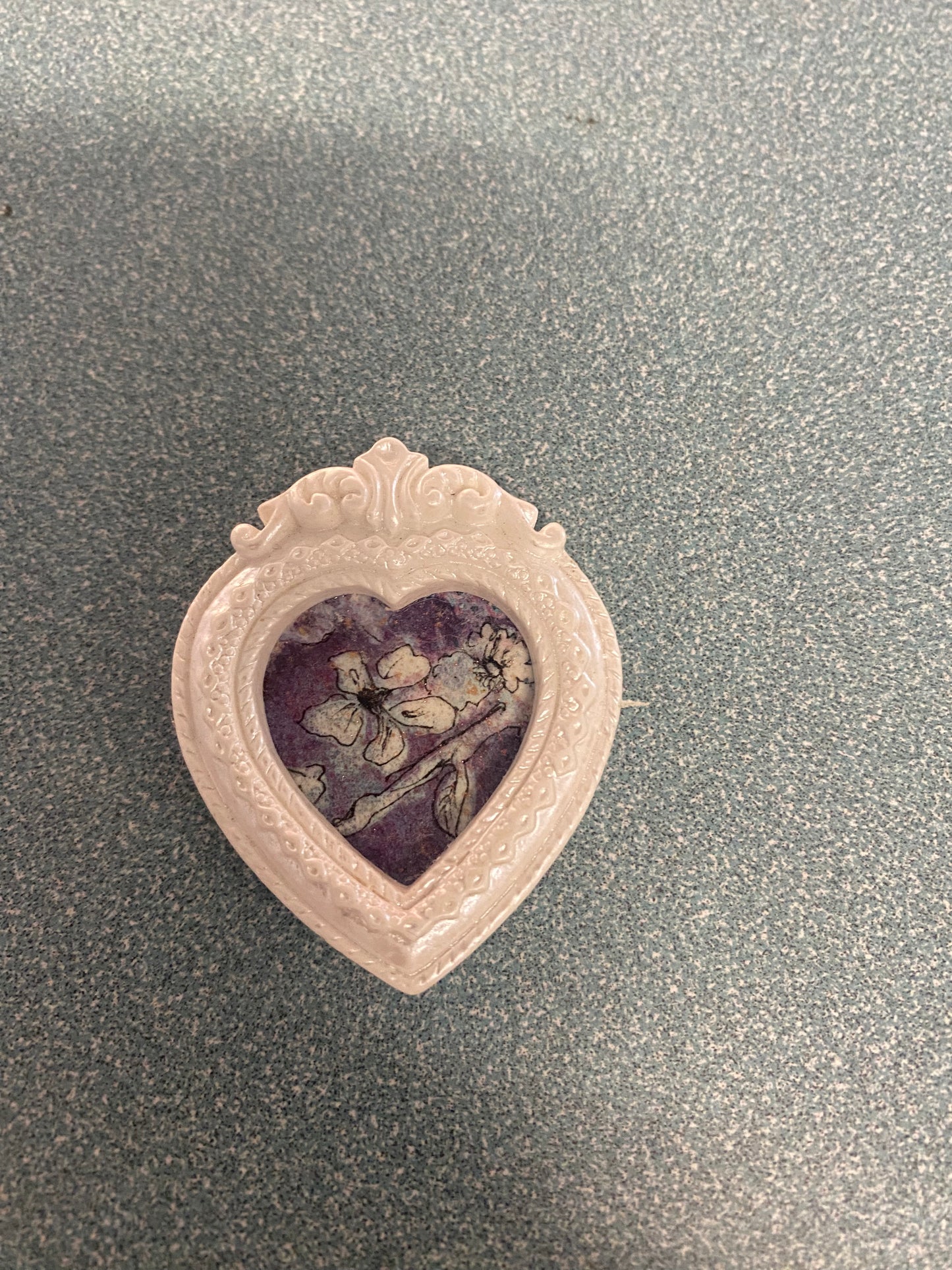 White Heart with White Flower by Dominique LaVoie