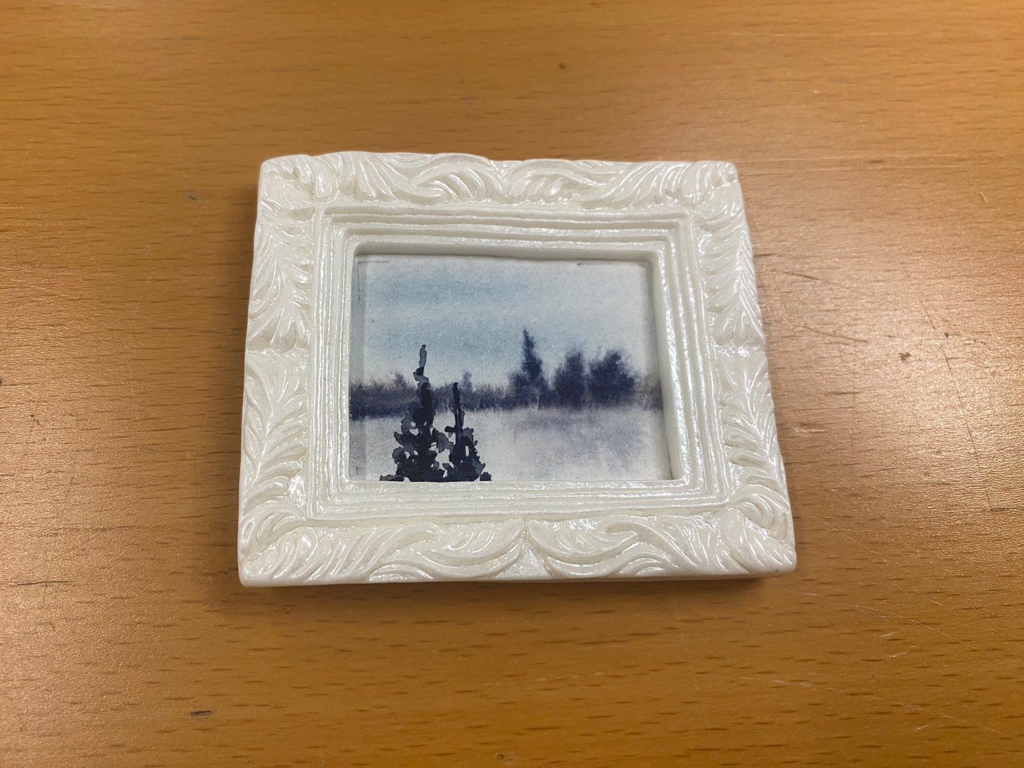 White Rectangle Frame with Tree Landscape by Dominique LaVoie
