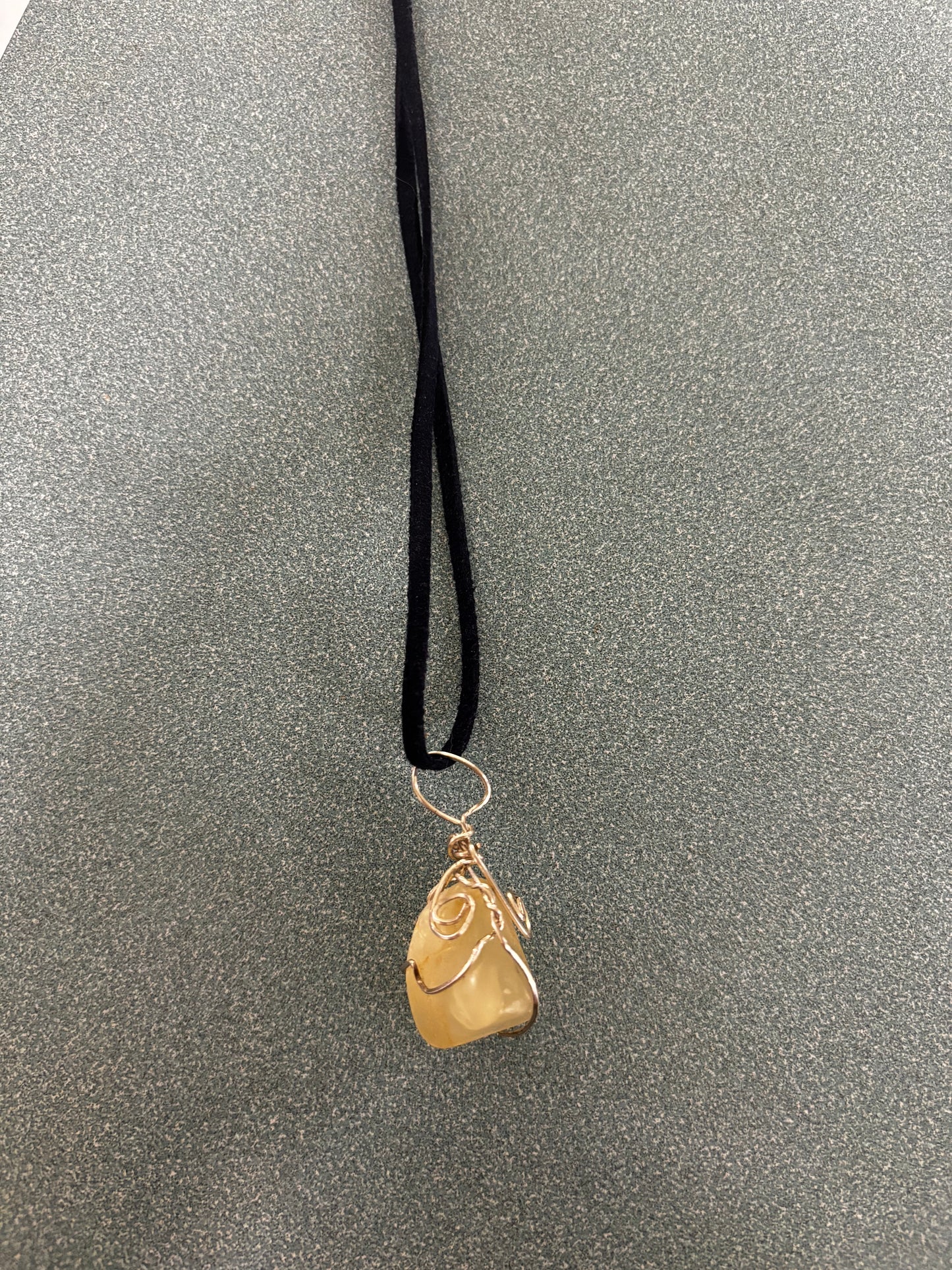 Silver wrapped crystal stone necklace - Sandra Nestlerode-Hale
