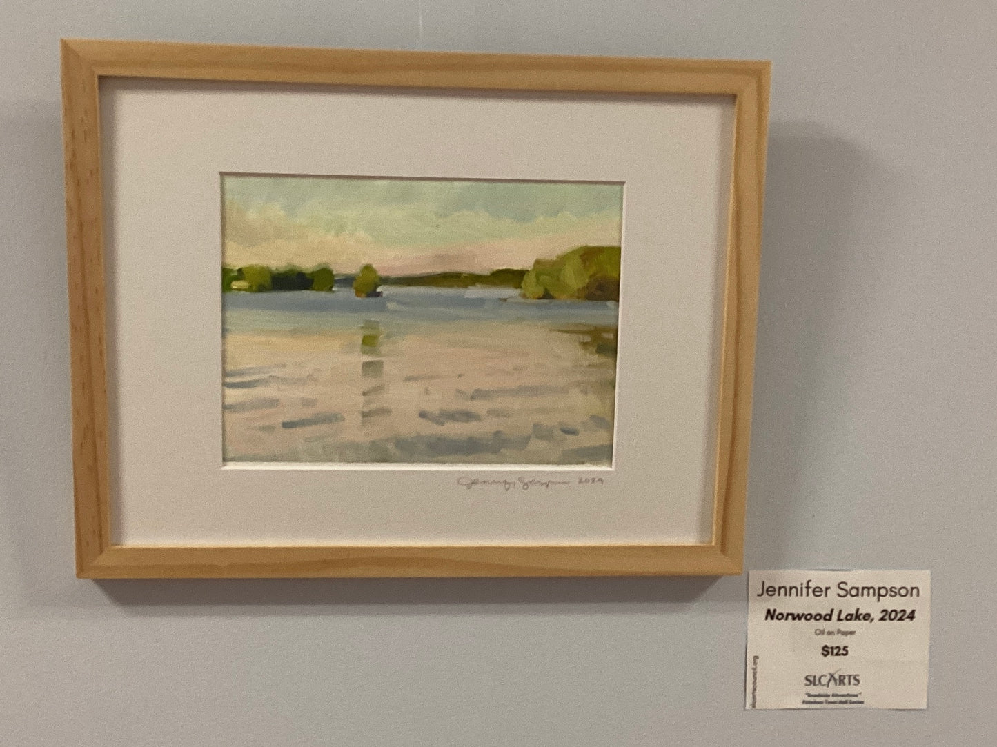 "Norwood Lake, 2024" Oil Painting by Jennifer Sampson