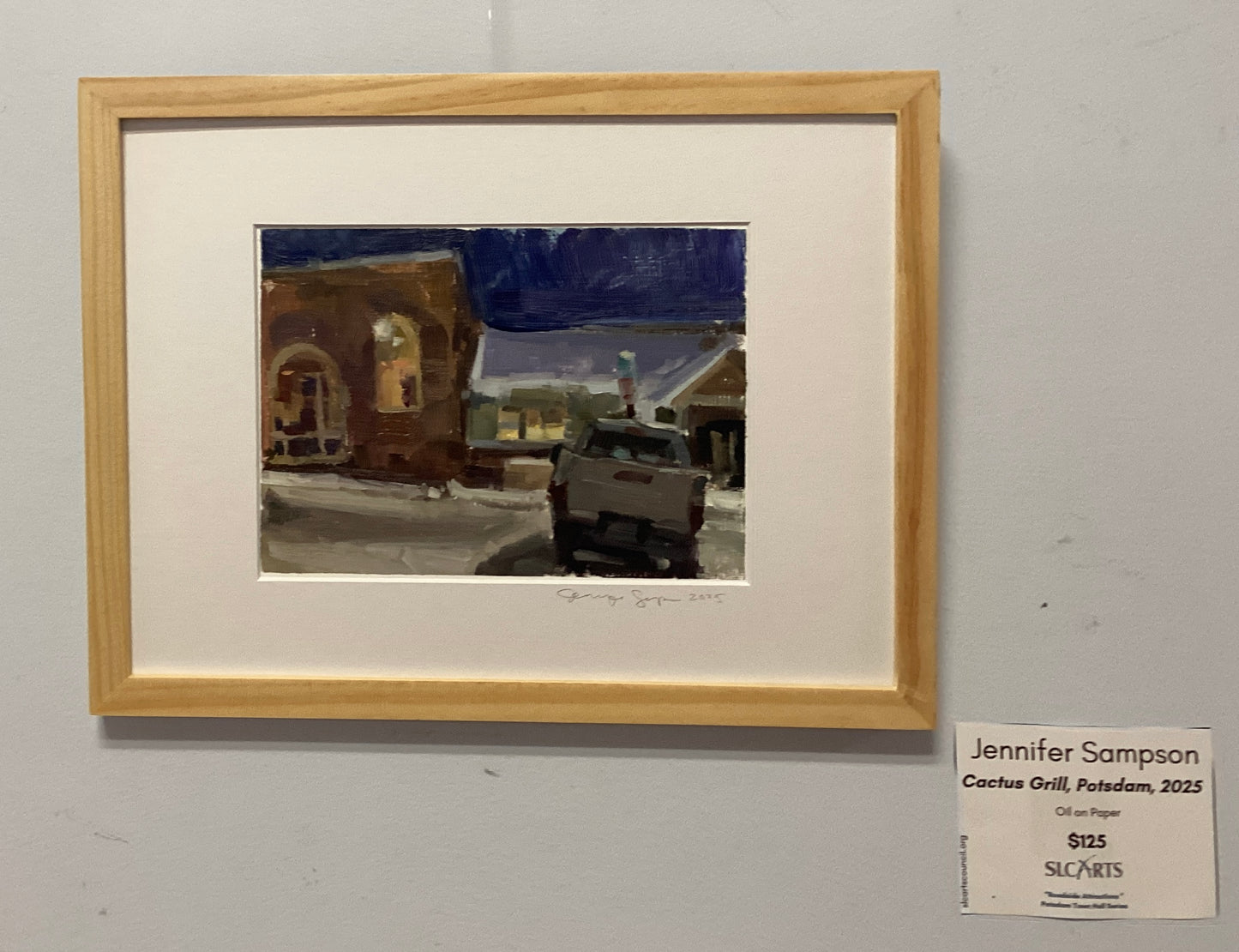 "Cactus Grill, Potsdam, 2025" Oil Painting by Jennifer Sampson