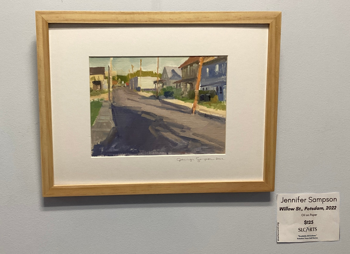 "Willow St., Potsdam, 2022" Oil Painting by Jennifer Sampson