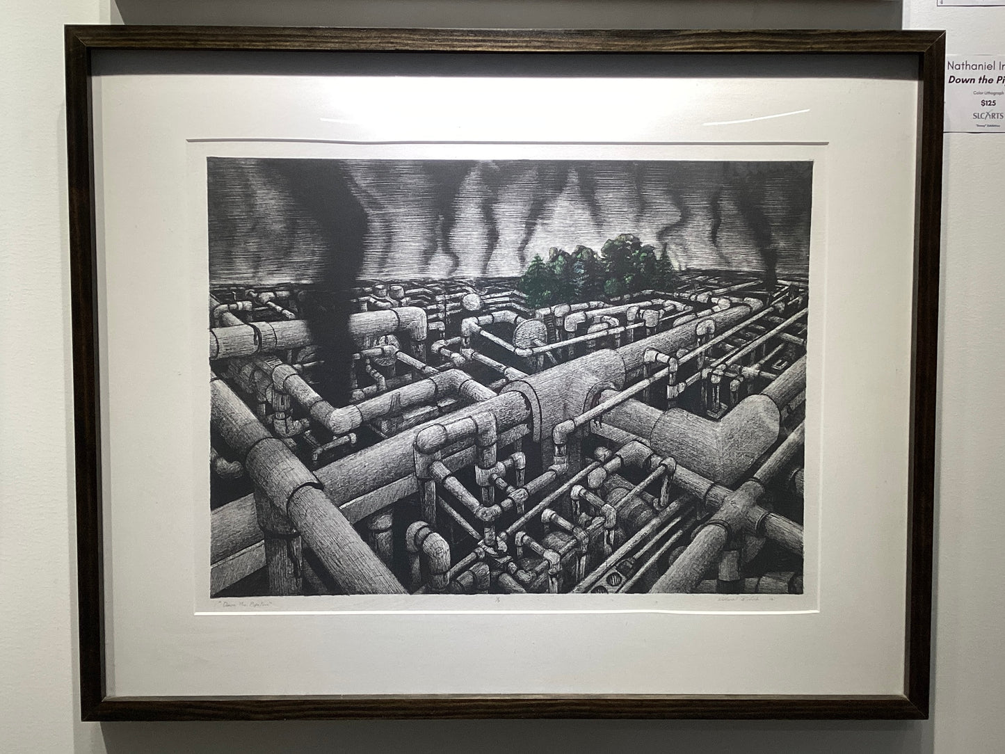 "Down the Pipeline" Color Lithograph by Nathaniel Infante
