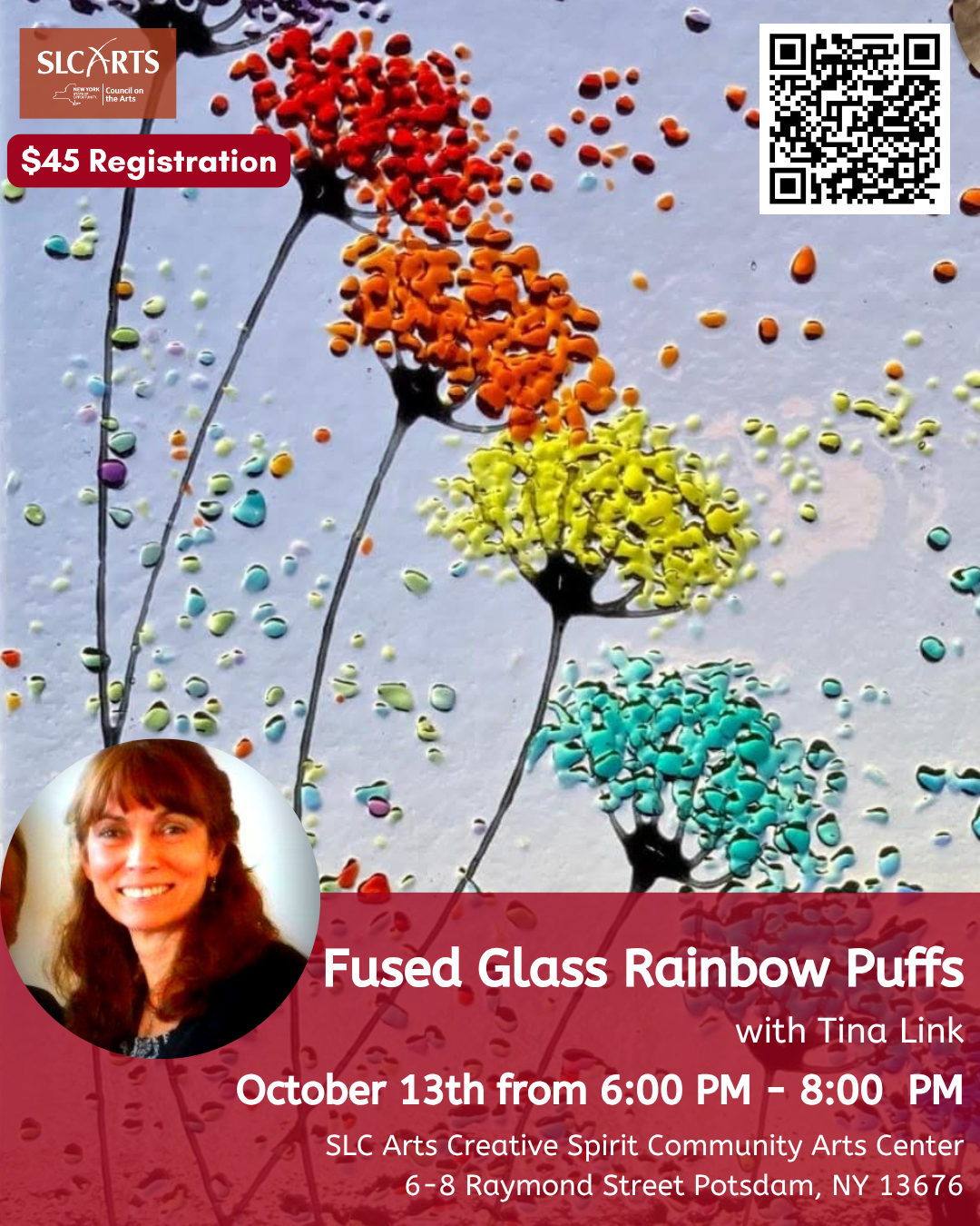 Fused Glass Rainbow Puffs with Tina Link