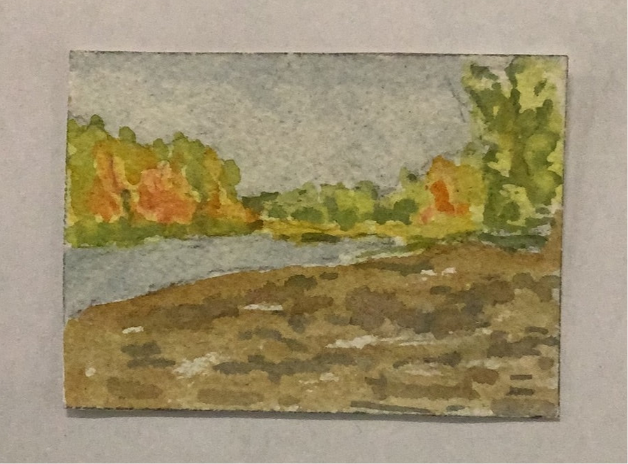 Mini Plein Air Watercolor on Easel