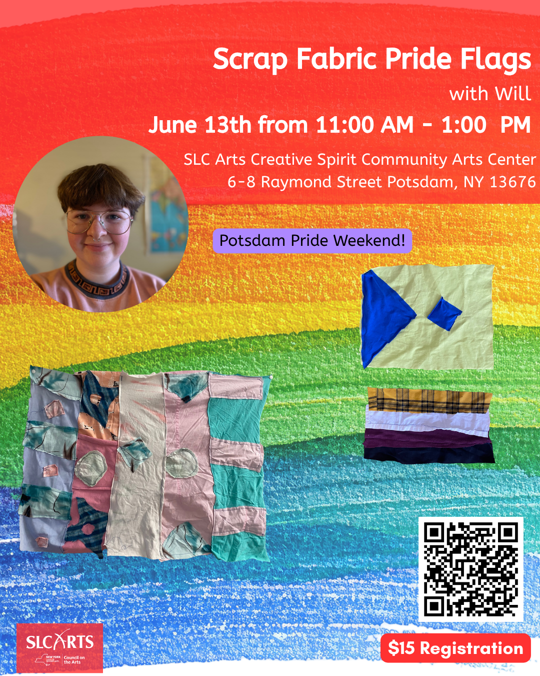 Scrap Fabric Pride Flags with Will