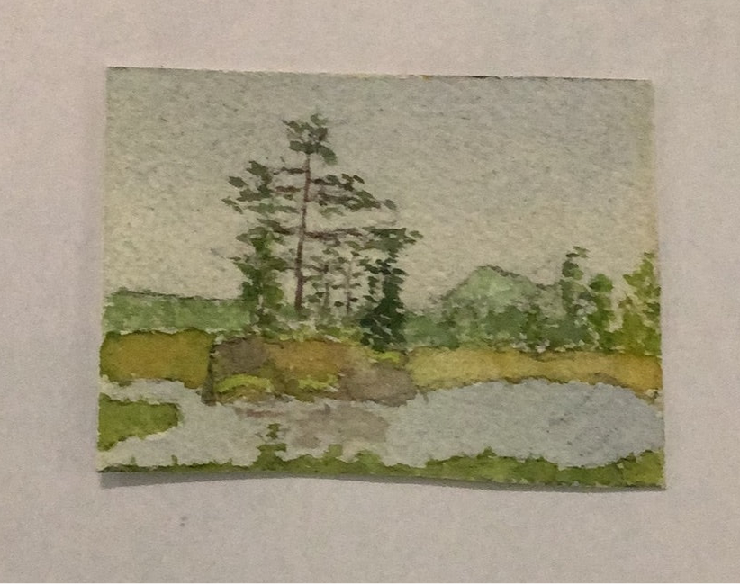 Mini Plein Air Watercolor on Easel