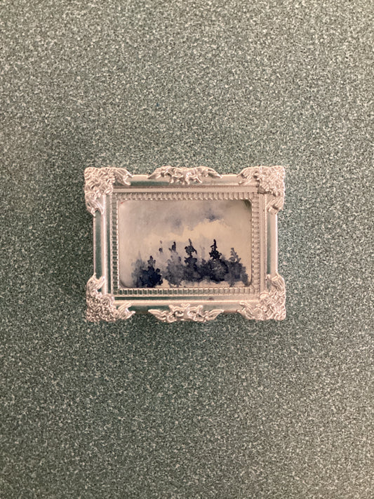 Misty Forest in Small Silver Frame by Dominique Lavoie