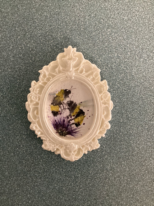 Bees in White Frame by Dominique LaVoie