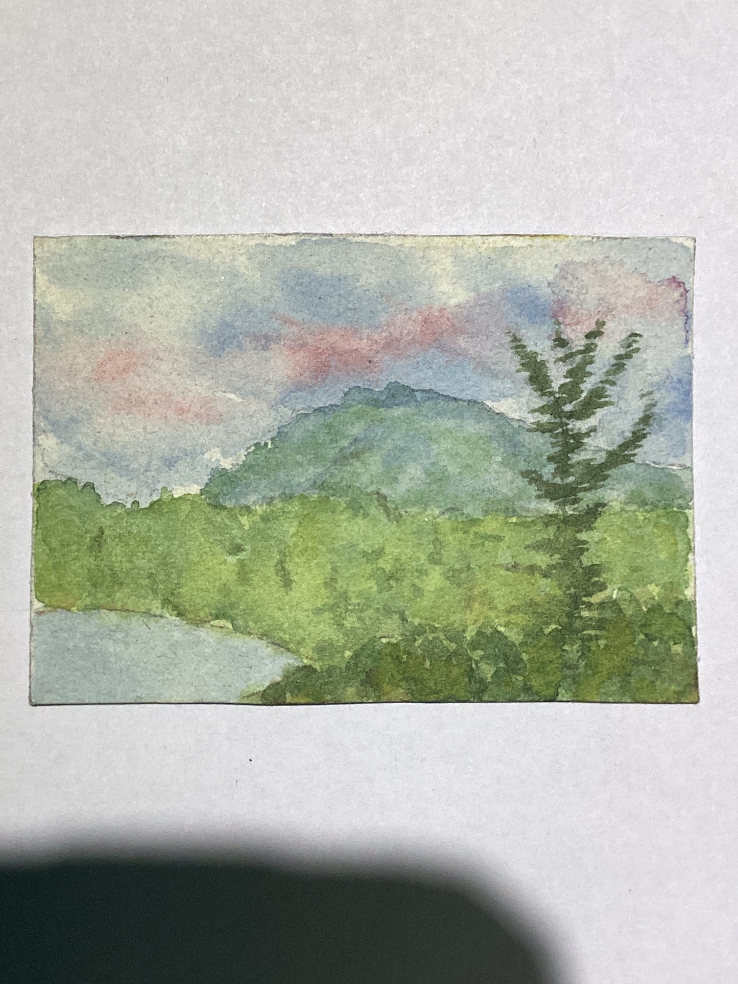 Mini Plein Air Watercolor on Easel