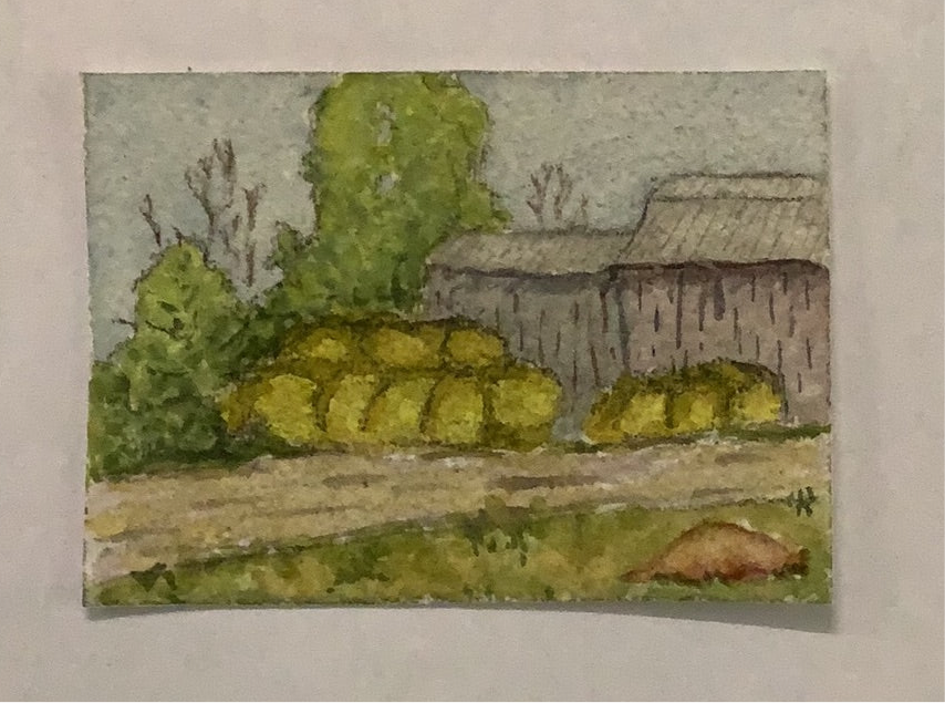 Mini Plein Air Watercolor on Easel