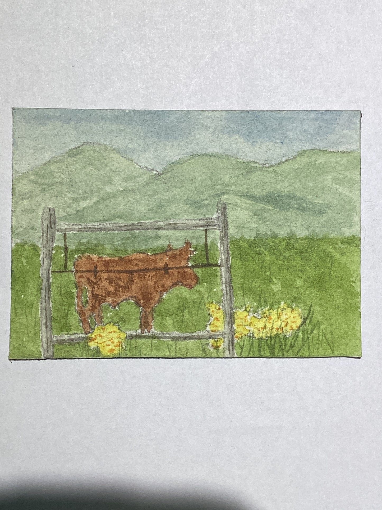 Mini Plein Air Watercolor on Easel