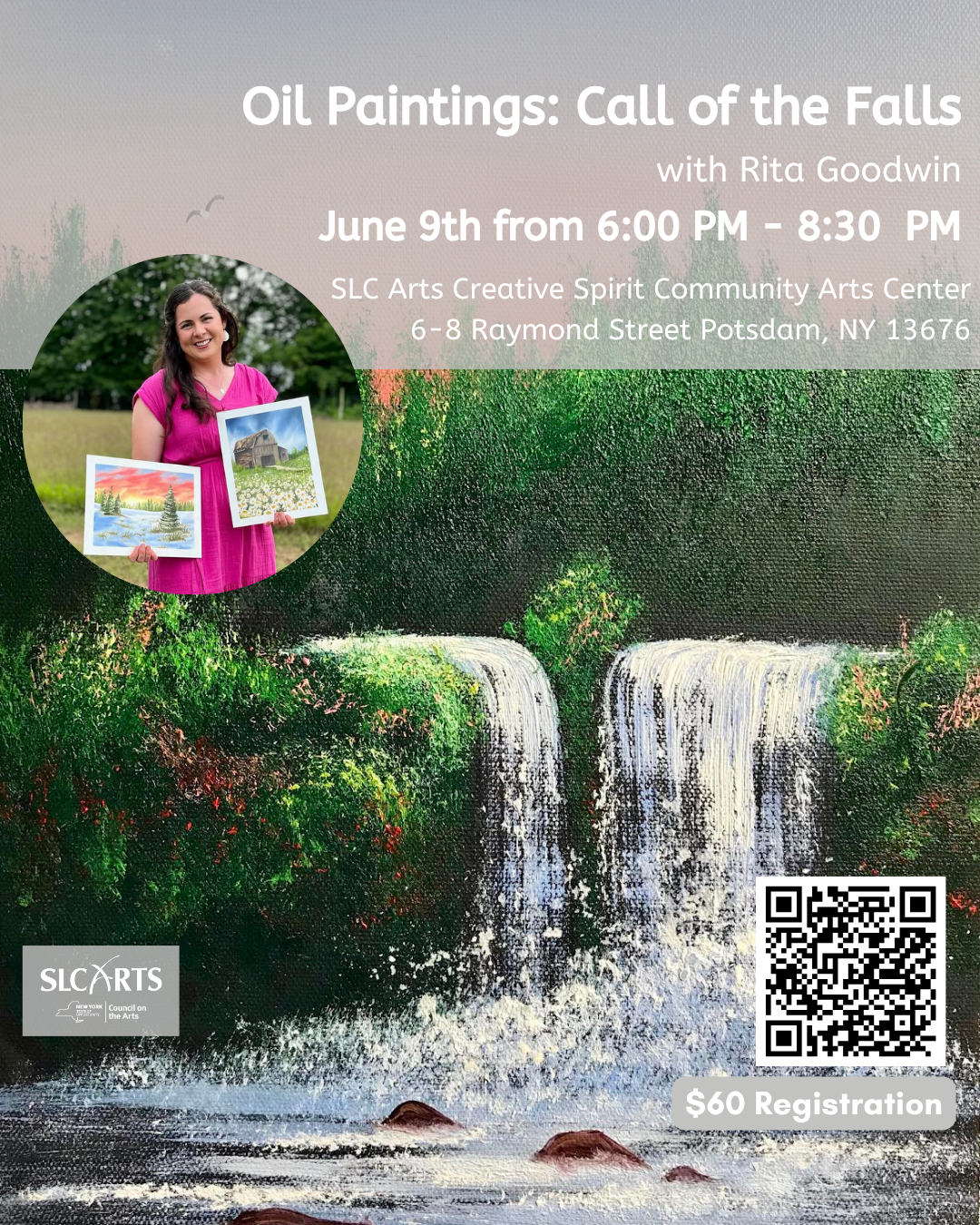 June Oil Painting Class: Call of the Falls with Rita Goodwin