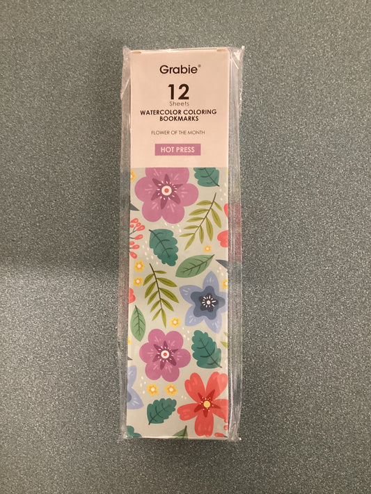 Grabie Watercolor Coloring Bookmarks