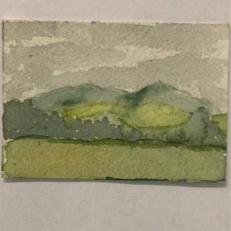 Mini Plein Air Watercolor on Easel