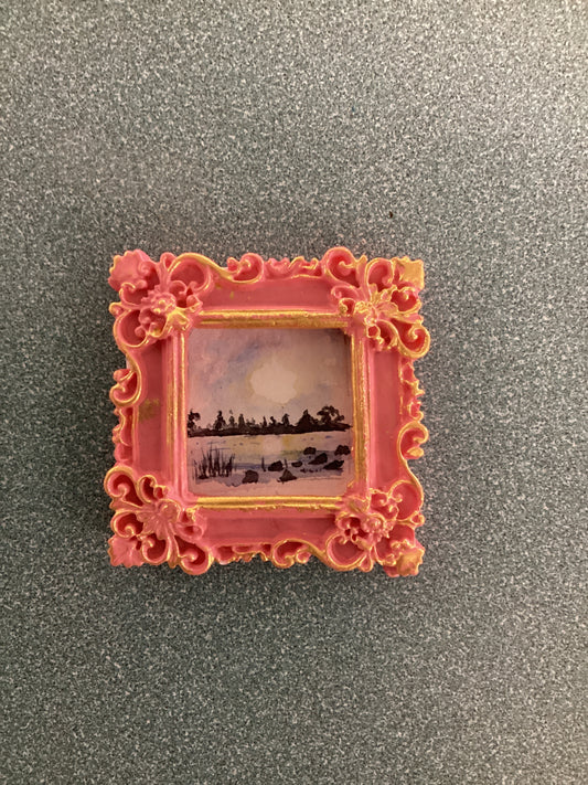 Pink Sunset in Pink Frame by Dominique LaVoie