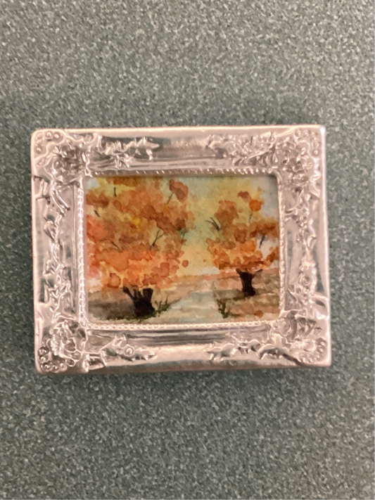Autumn Stream in Silver Frame by Dominique Lavoie