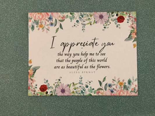 I Appreciate You (Poetry Postcard)