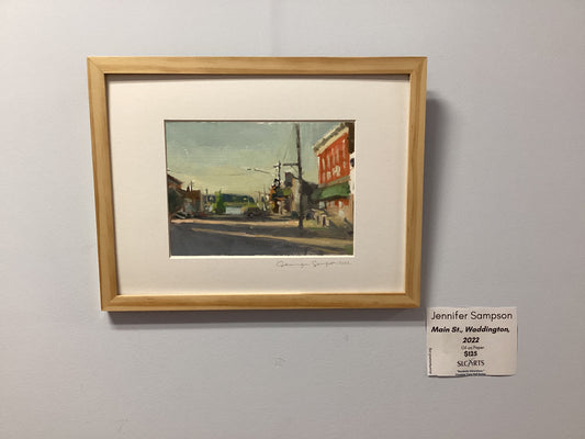 "Main St., Waddington, 2023" Oil Painting by Jennifer Sampson