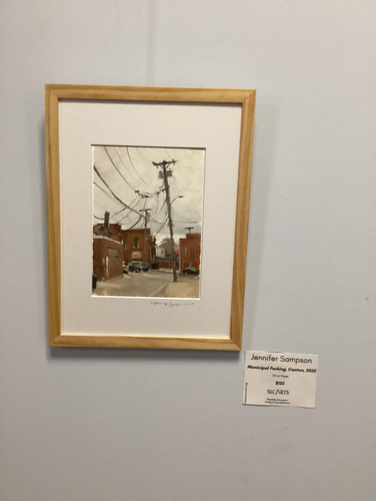 "Municipal Parking, Canton, 2025" Oil Painting by Jennifer Sampson