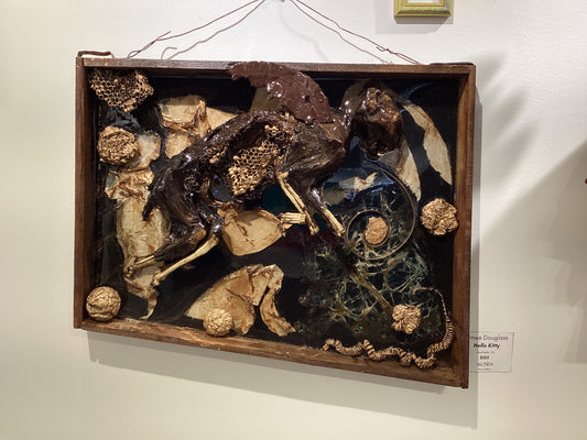 "Hello Kitty" Mixed Media Sculpture by Aimee Douglass