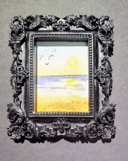 Large Beach in Black Rectangle frame by Dominique LaVoie