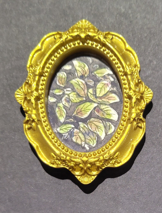 Leaves in Bronze Oval frame by Dominique LaVoie