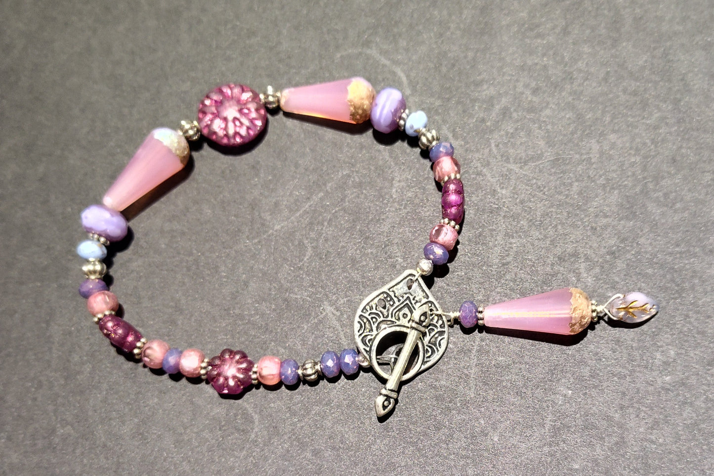 Pink & Purple Teardrop Bracelet - Goblin's Market  - Virginia Burnett