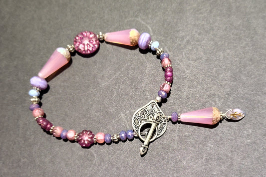 Pink & Purple Teardrop Bracelet - Goblin's Market  - Virginia Burnett