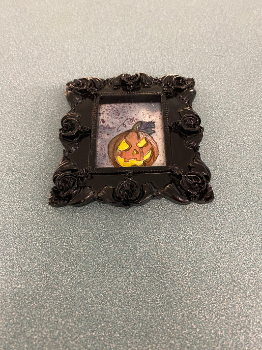 Pumpkin in Large Black Frame by Dominique LaVoie