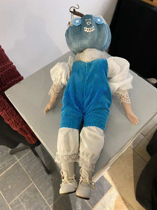 Pumpkin Head Doll Blue