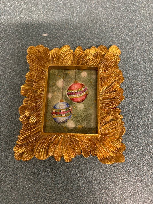 Ornaments in Large Gold Frame by Dominique LaVoie