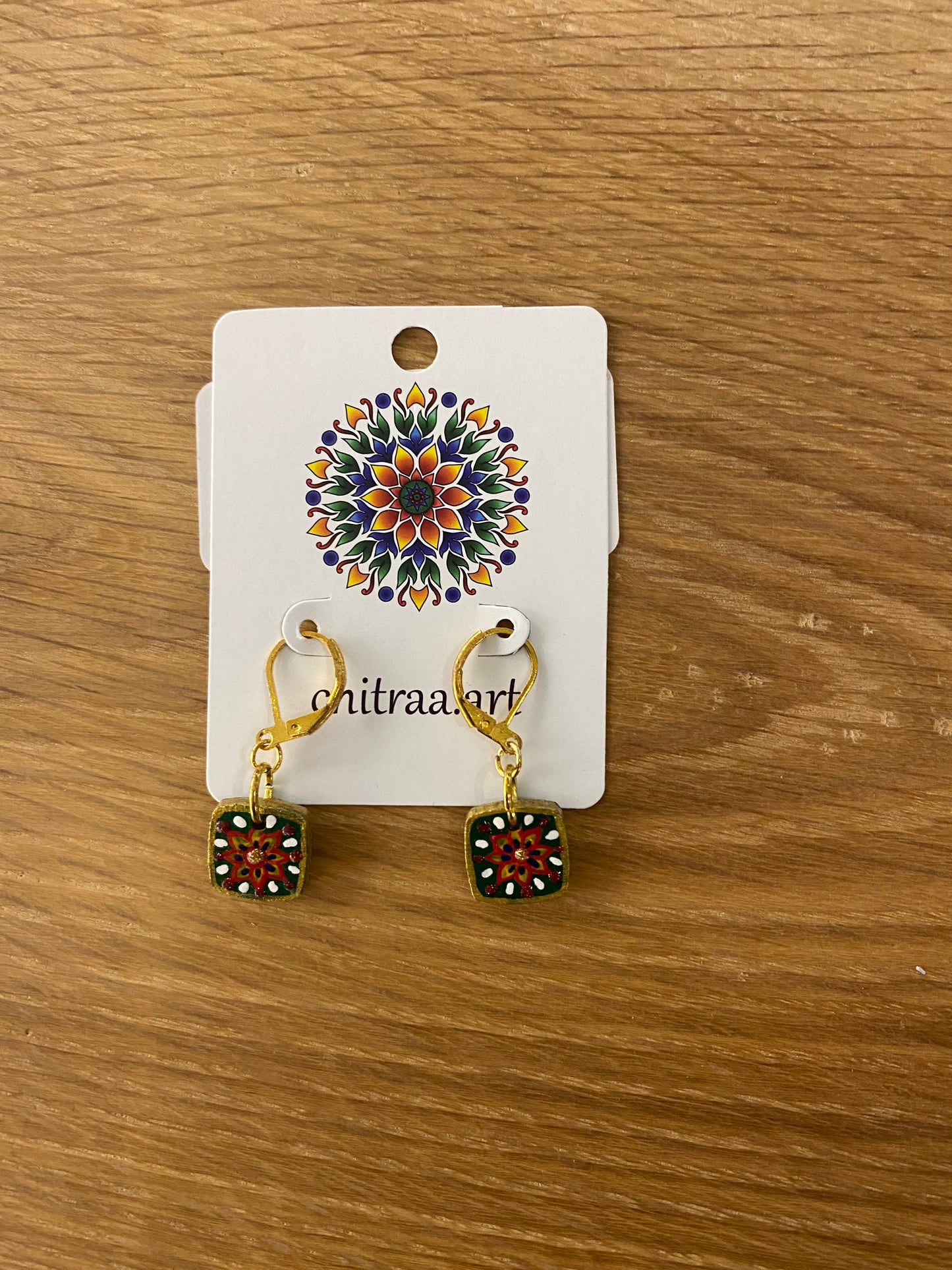 Painted Wood Earrings - Shubha Banavar