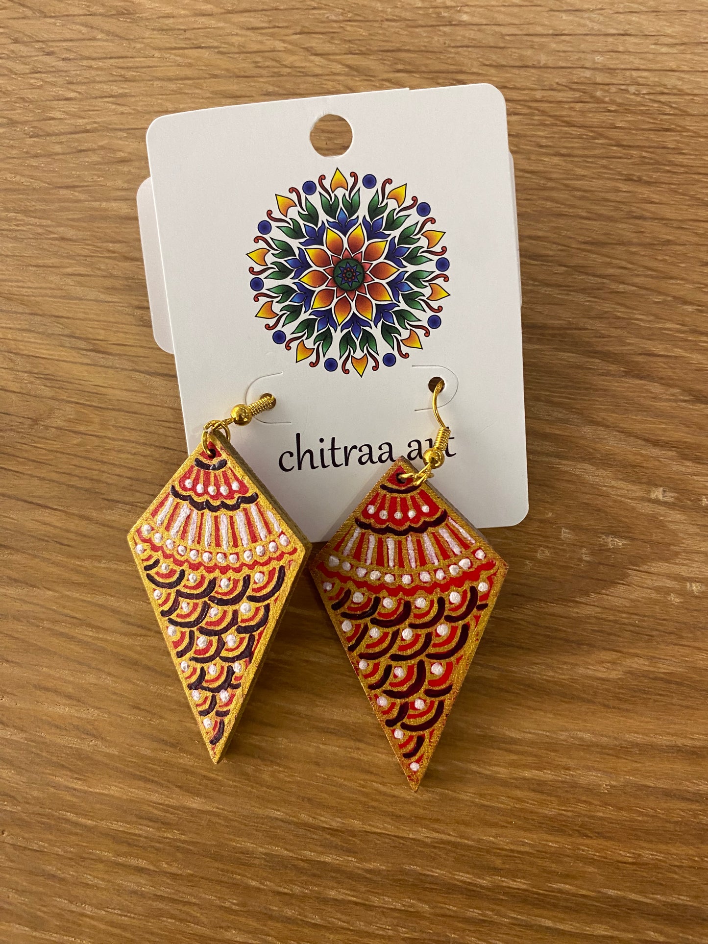 Painted Wood Earrings - Shubha Banavar