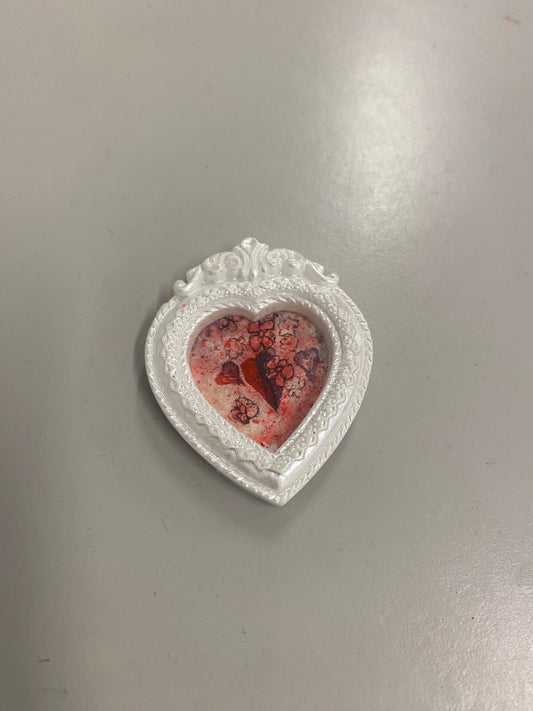 White Heart with Hearts and Flowers by Dominique LaVoie