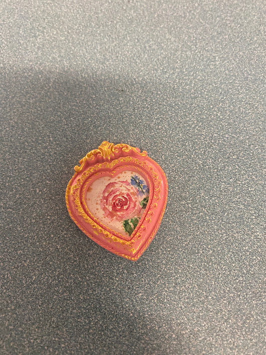 Pink Heart with Rose by Dominique LaVoie