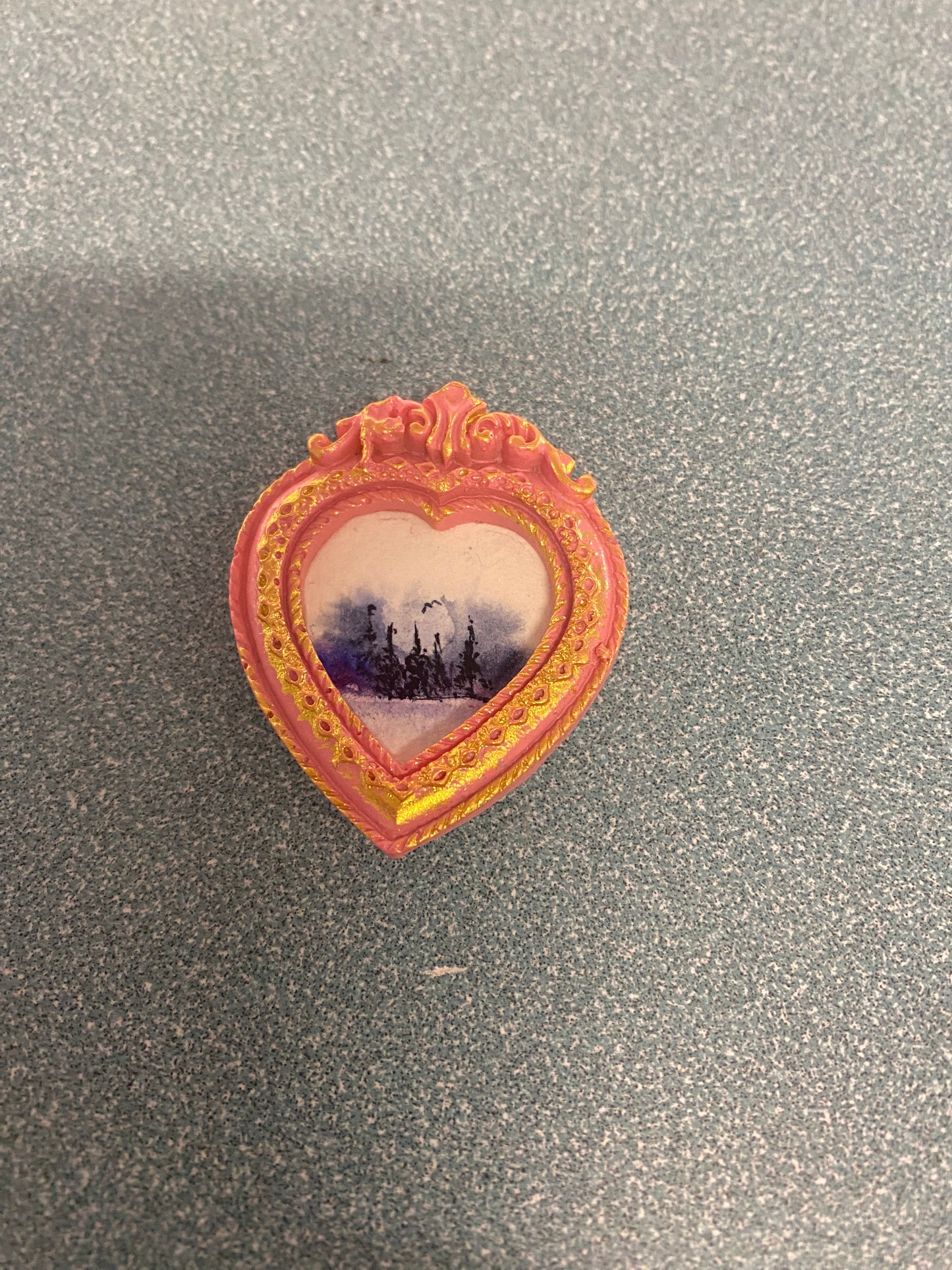 Pink Heart with Trees by Dominique LaVoie