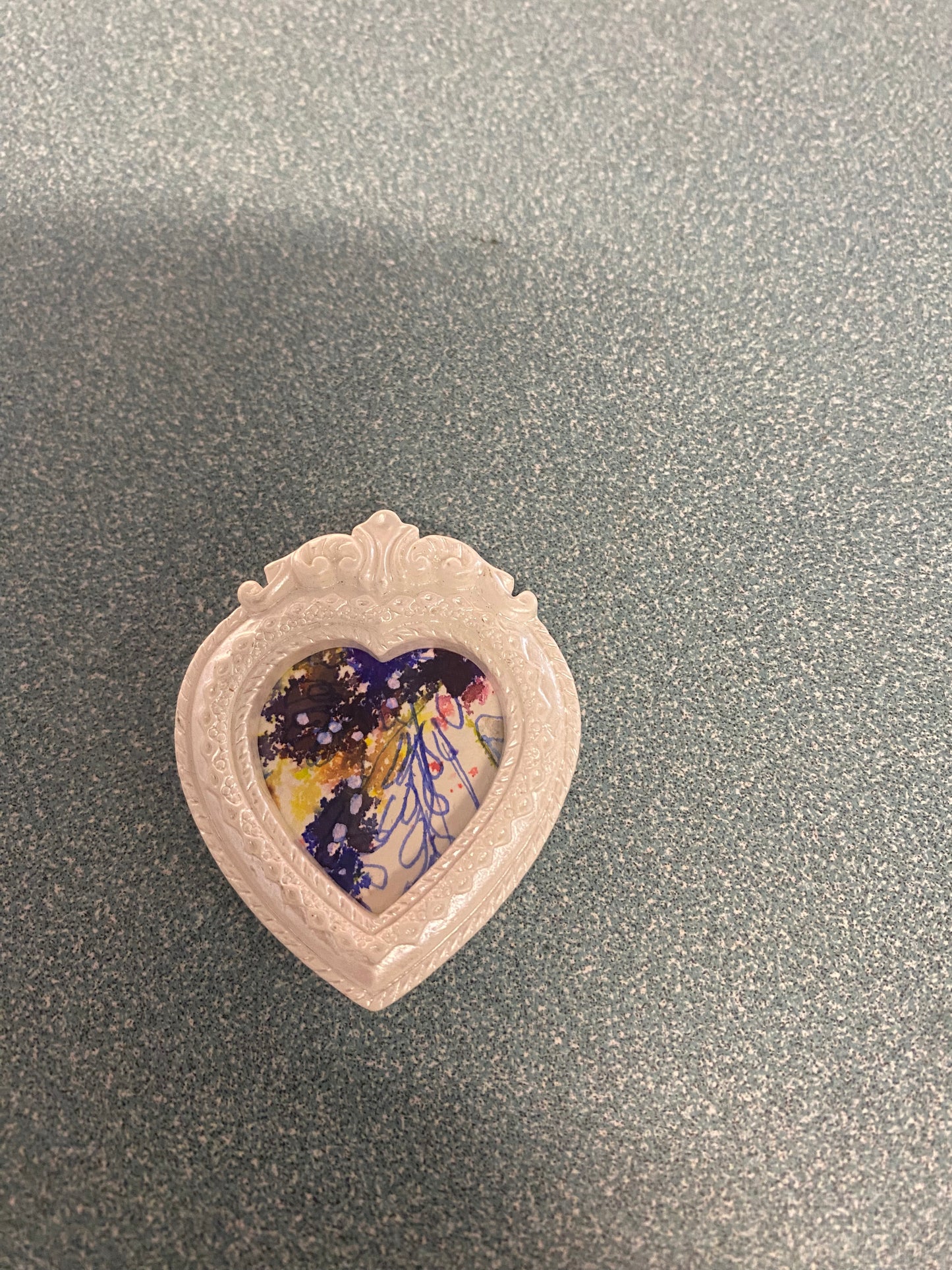 White Heart Abstract Purple Floral by Dominique LaVoie