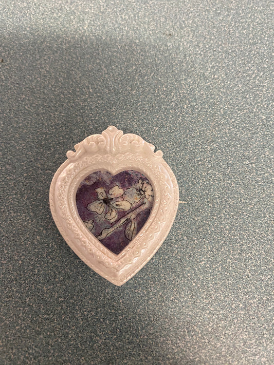 White Heart with White Flower by Dominique LaVoie