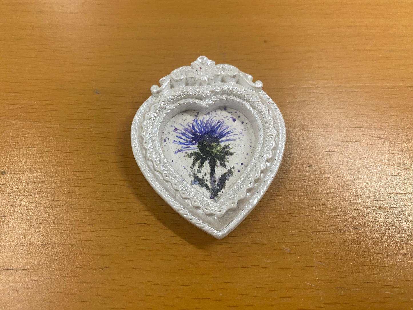 White Heart Frame with Clover by Dominique LaVoie