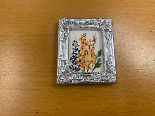 Silver Frame with Orange Flowers by Dominique LaVoie